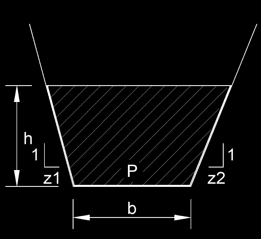 Hydraulic Radius of a Trapezoidal Channel (Unequal Side Slopes)